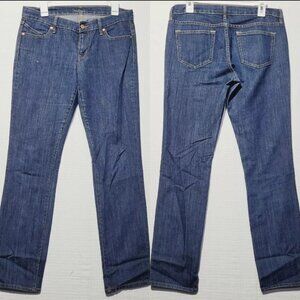 OLD NAVY THA DIVA Women's size 8 Long Straight Dark Wash Blue Jeans